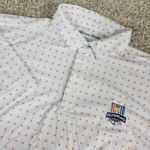 Mizzen + Main Trim Mens Large White AOP Floral Performance Stretch Polo SS